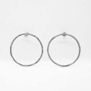 Earrings Hoops Forged Silver