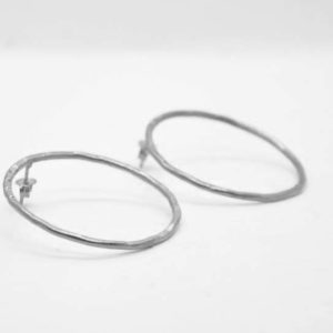 Earrings Hoops Forged Silver
