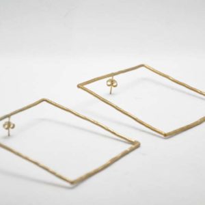 Large Gold Square Earrings