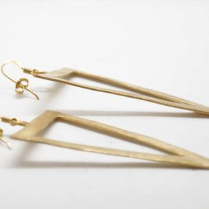 Large Gold Triangle Earrings