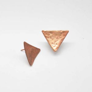 Earrings Triangular Forged Pink-Gold
