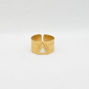 Rabilonga Ring Wide Triangle Gold