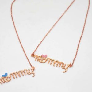 Mommy Necklace Pink-Gold