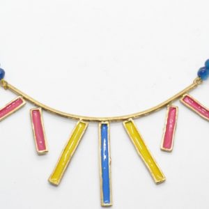 Lorikeet Colorful Gold Stones Necklace