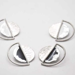 StarDrops Earrings Hoops Forged Near Silver