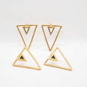 Rabilonga Earrings Boho Gold Triangles