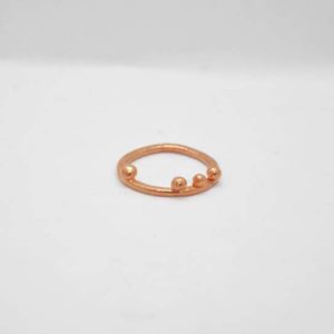 Δαχτυλίδι Βεράκι Πλακέ Με Μπίλιες Ροζ-Χρυσό