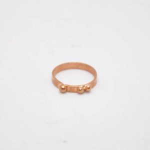Ring Flat Plate With Balls Pink-Gold