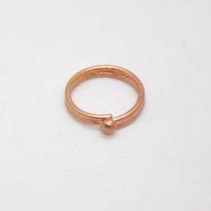 Δαχτυλίδι Βεράκι Διπλό Με Μπίλια Ροζ-Χρυσό