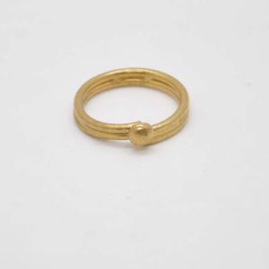 Δαχτυλίδι Βεράκι Διπλό Με Μπίλια Χρυσό