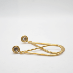 Tear Earrings with Crystal Gold
