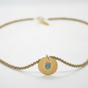 Gouldian Necklace With Gold Coin And Stones