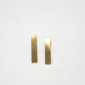 Minimal Earrings Straight Matte Near Gold