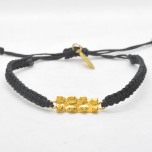 Brick Macrame Gold Bracelet