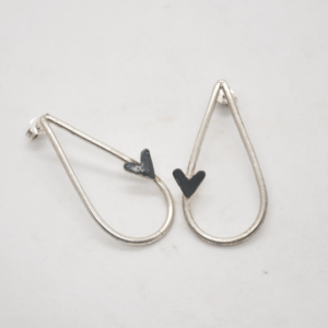 Teardrop Earrings With Silver Heart