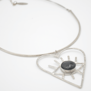Barn Heart Necklace With Silver Stone