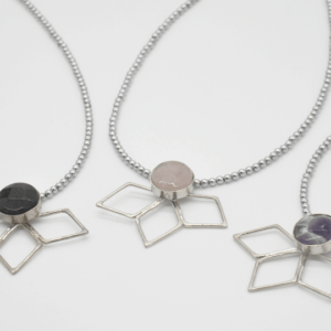 Parotia Necklace With Silver Stones