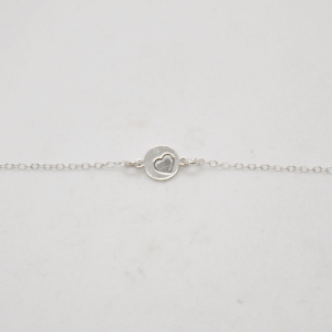 Engraved Heart Bracelet Silver