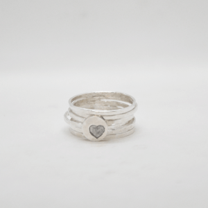 Wedding Rings With Silver Heart