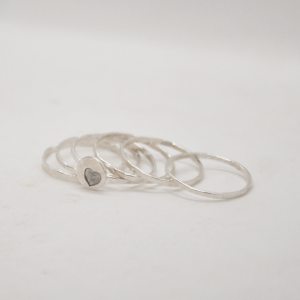 Wedding Rings With Silver Heart