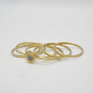Gold Rings With Gold Heart