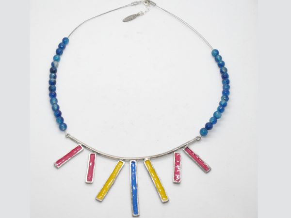 Lorikeet Colorful Necklace Stones Silver