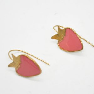 Gold Strawberry Earrings