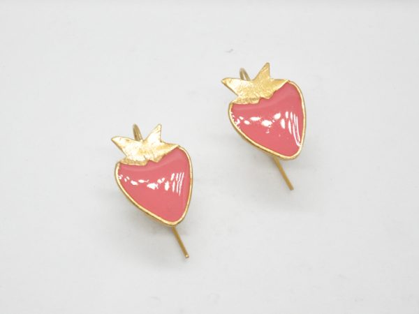 Gold Strawberry Earrings