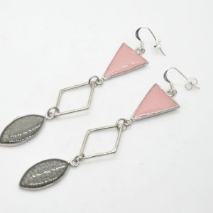 Toucan Boho Silver Triangle Earrings