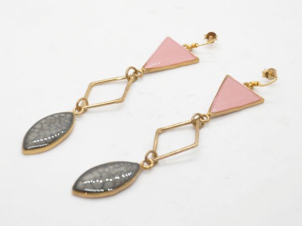 Toucan Boho Gold Triangle Earrings