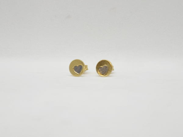 Gold Engraved Heart Earrings