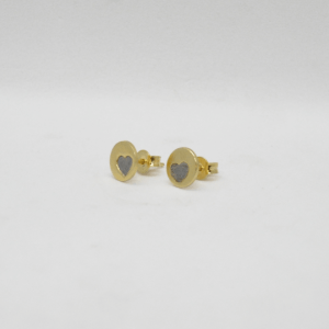 Gold Engraved Heart Earrings