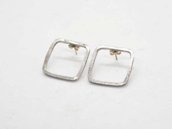 Silver Square Earrings