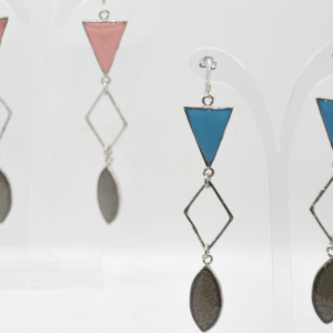 Toucan Boho Silver Triangle Earrings